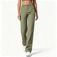 thumbnail image 3 of HomeDM Hiking Pants for Women Straight Leg Outdoor Travel Pants with Pockets Green Water Resistant Athletic Trousers Size M, 3 of 9