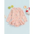 thumbnail image 4 of CIYCuIT Toddler Little Girls One Piece Swimwear Floral Print Long Sleeve Rash Guard Monokini Swimsuit 18M 24M 3T 4T 5T 6T Kids Cute Zipper Bathing Suit for Beach Wear, 4 of 8