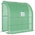 thumbnail image 6 of Lean-to Green House, Walk-in Green House, Plant Nursery with 2 Roll-up Doors and Windows, Hot House Portable for Plants Outdoor, 6.6x3.27x7ft (Green), 6 of 6