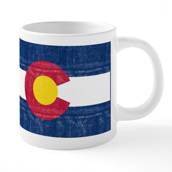 CafePress - Colorado Flag - 20 Oz White Ceramic Mega Mug