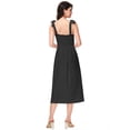 thumbnail image 5 of Women's Boho Summer Sleeveless Tie Straps Square Neck Smocked Split Midi Dress with Pockets, 5 of 6