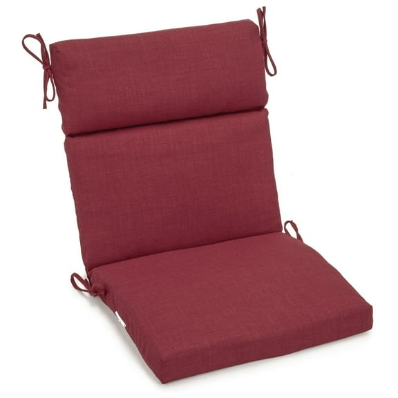 Blazing Needles 18 x 38 in. Spun Polyester Solid Outdoor Squared Chair Cushion, Merlot