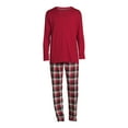 thumbnail image 3 of Hanes Men's and Big Men's Comfortsoft Long Sleeve Crew and Cotton Flannel Pajama Pants Set, 2-Piece, 3 of 6