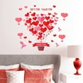 thumbnail image 6 of Love Heart Hot Air Balloon Wall Stickers Romantic Decals Vinyl Peel and Stick for Wedding Anniversary Birthday Valentine's Day Living Room Bedroom Wall Art Decor, 6 of 6
