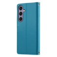 thumbnail image 3 of Wallet Leather Case For Samsung Galaxy S25 5G / Galaxy S24 5G 6.2",with Card Holder,wristband, Shockproof Kickstand Embossed Cute Cats, Snap Phone Case,Blue, 3 of 9