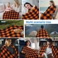thumbnail image 5 of Farm Buffalo Plaid Cooling Blanket, Lightweight Breathable Summer Throw Blanket with Double Sided Cold Effect, Orange Black Checkered Picnic Beach Blankets Bed Sheet for Hot Sleepers 50"x60", 5 of 8