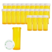 Plastic Amber Medicine Pill Bottles, 6 Dram, (25 Pack), Push Down and Turn Child Resistant Caps, Amber Prescription Vial, Medicine Container, Pill Cases Dispenser Organizers