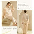 thumbnail image 5 of Pjs for Women Set with Feathers Long Sleeve Button Down Shirt Pants Lounge Two Piece Sets Fall Pjs, 5 of 5