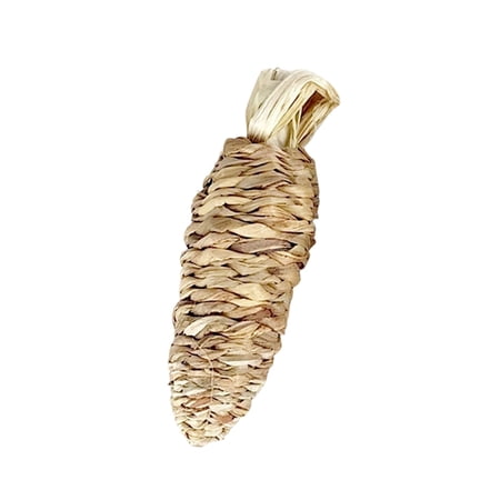 COM1950s Handwoven Flax Carrot Chew Toy, Natural Small Animal Toy for Rabbits, Chinchillas, Guinea Pigs, Bunny Grinding & Play