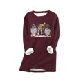thumbnail image 2 of Vêtements d'Automne pour Femmes et Hiver Mode Décontractée, sous-Couche Chaude en Peluche, Imprimé de Noël, Manches Longues, Col Rond, Tenues pour Femmes en Hiver en Liquidation, 2 of 6