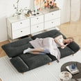 thumbnail image 3 of Furmax Futon with Five Angles Adjustable Armrests and Adjustable Backrest Futon Sofa Couch for Small Spaces Living Room Office,Leathaire Black, 3 of 7