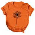 thumbnail image 1 of Chemises pour Femmes Manches Courtes Imprimé Tee Ample Décontracté Col Rond Blouse Hauts Femmes Tendance Orange TTG, 1 of 5