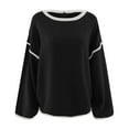 thumbnail image 6 of SGMVNU Women's Casual Oversized Sweaters Loose Soft Knit Long Batwing Sleeve Pullover Sweater Outfit Sweatshirts Tops Black M, 6 of 6