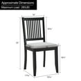 thumbnail image 6 of Duhome Rubber Wood Dining Chairs Set of 2, Slat Back Farmhouse Dining Room Chairs Side Chairs with Upholstered Seat, Black, 6 of 9