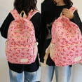 thumbnail image 3 of Pink Bow Backpack, Bow Backpack,Coquette Bow Daypack Cute Kawaii Rucksack With Built In Organizer Hot Pink, 3 of 5
