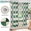 thumbnail image 3 of Yayeee Window Curtains Set of 2 for Living Room Light Filtering 63"x42", Green and White Plaid Pattern, 3 of 7