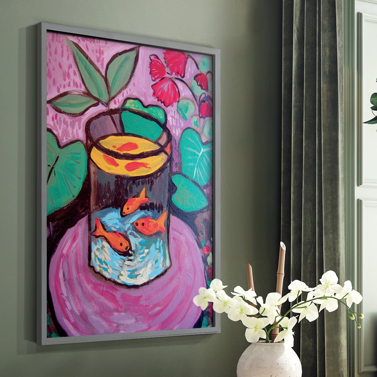 Matisse CXCVIII Framed Print in Gray Solid Wood 11 x 14 Framed Print
