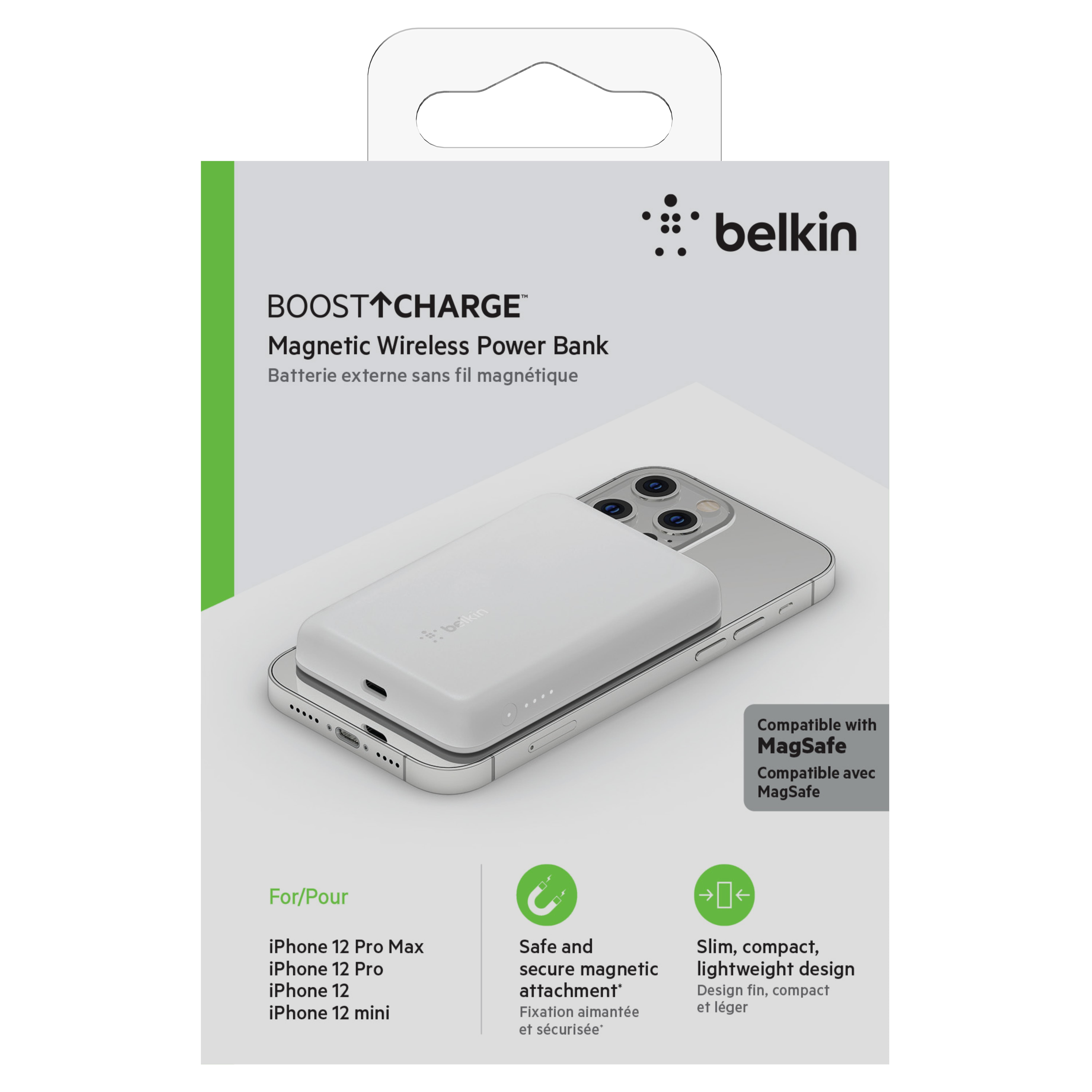 Belkin Wireless Power Bank w/MagSafe Compatible 7.5W Wireless Charging -  Portable Magnetic Charging Bank - Compatible w/iPhone 15, 15 Plus, 15 Pro,  15 Pro Max, iPhone 14, AirPods, & More - White 