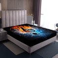 thumbnail image 4 of Erosebridal Musical Notes Bed Sheets Set Queen Size,Abstract Water Fire Bed Sheets Queen,Melody Bedroom Decor,Reversible,Ultra Soft,4 Pieces, 4 of 7