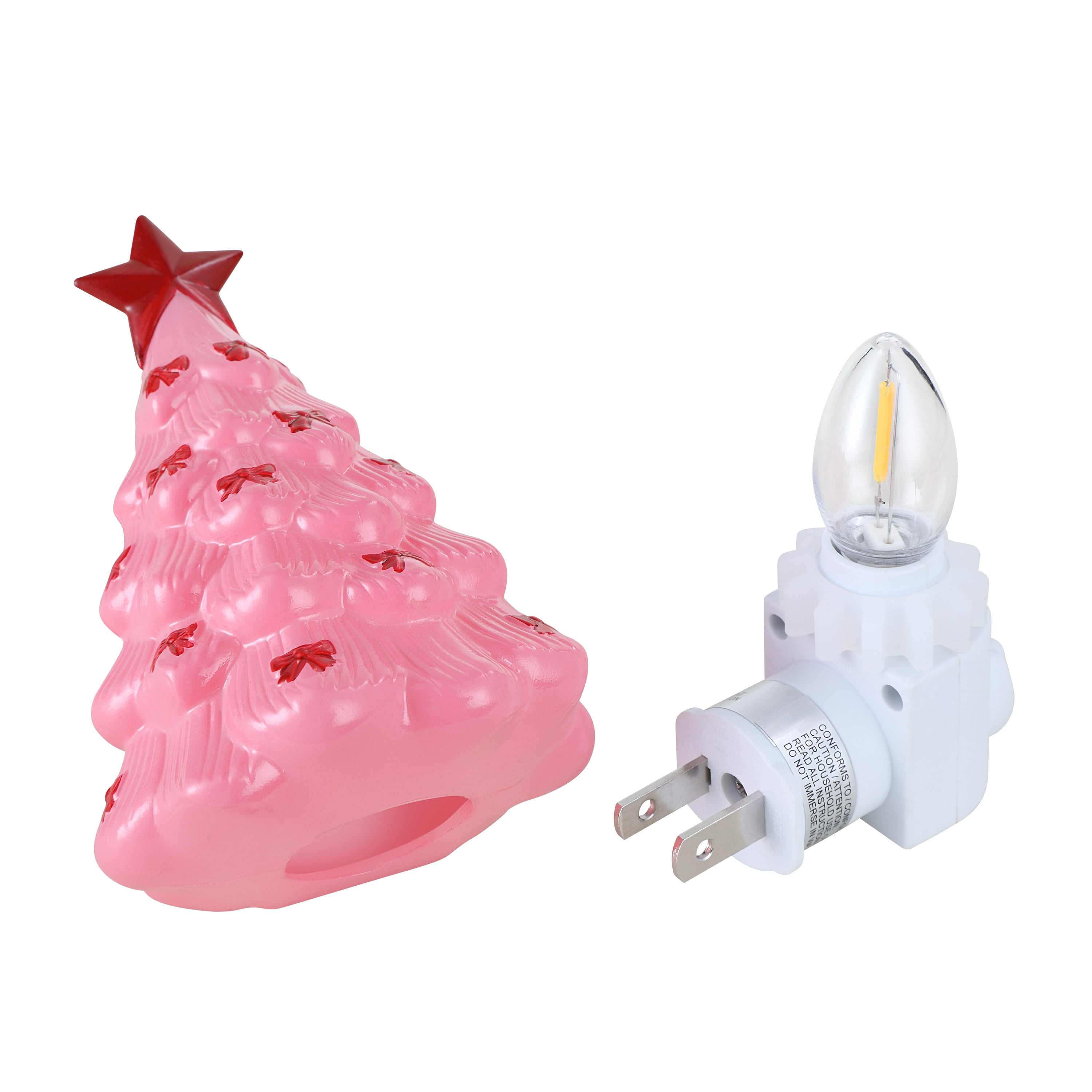 Mr. Christmas Decorative Pink Christmas Tree Nightlight, Warm White