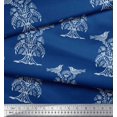 thumbnail image 3 of Soimoi Velvet Fabric Bird & Tree Block Printed Craft Fabric by The Yard 58 Inch Wide, 3 of 3