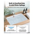 thumbnail image 4 of Undermount Bathroom Sink 15.75x12, White Ceramic Vessel Sink with Overflow, Under Counter Drop-in Lavatory, Rectangular Modern Basin for Small Bathrooms, 4 of 6