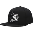 thumbnail image 3 of Men's Mitchell & Ness  Black San Jose Sharks Team Snapback Hat, 3 of 5