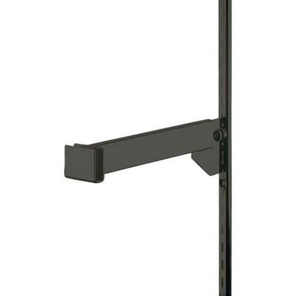 SSWBasics 12 inch Black Dimensional Hangrail Bracket for Slotted Standard - ½ inch slots 1 inch on center - Pack of 4