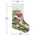 thumbnail image 2 of Coolnut Christmas Stockings 17.7 inch Winter Red Cardinal Bird Xmas Stockings Fireplace Hanging Stockings for Family Christmas Decoration, 2 of 6