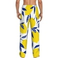 thumbnail image 3 of Picia Tropical Lemon Mens Soft Woven Cotton Elastic Waistband Sleep Pajama Pant Lounge Sleep Pant With Pockets And Drawstring-Large, 3 of 9