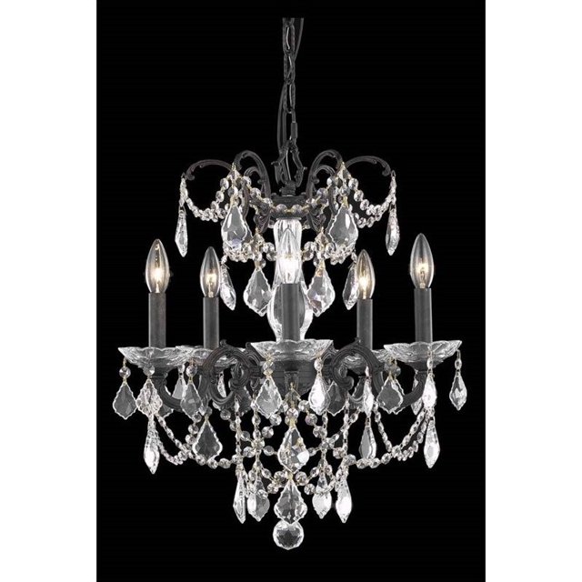 Elegant Lighting Athena 18" 5 Light Spectra Crystal Chandelier