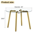 thumbnail image 3 of Modern minimalist style circular transparent tempered glass table, tempered glass tabletop, golden metal legs, suitable for kitchen, dining room, and living room, 40 "* 40" * 29.5 "1123r05158, 3 of 16