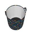 thumbnail image 3 of Balery Hawaiian Style Round Laundry Basket with Handles Waterproof Freestanding Laundry Hamper for Clothes Toys in the Dorm and Family-Small, 3 of 8