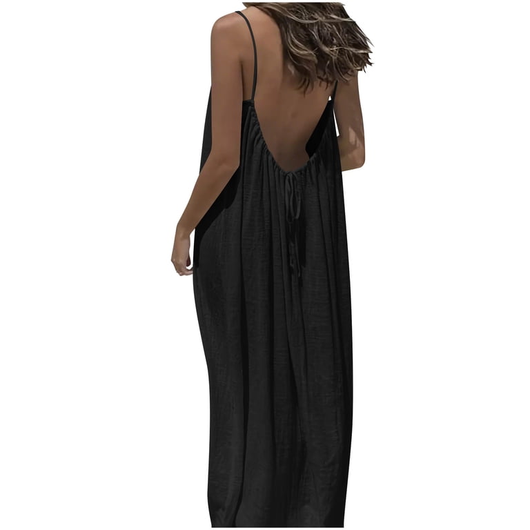 navy blue dress for baby girl Pink Backless Summer Beach Maxi Dress main image 0