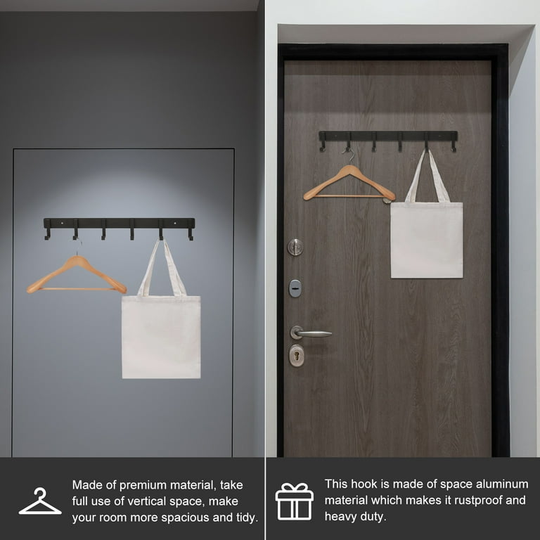Portable Wall Hanger Wall mounted Storage Rack No Punching 6 hook