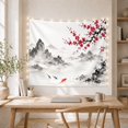 thumbnail image 5 of Red Koi in Misty Mountain Lake with Cherry Blossoms, Serene Japanese Inspired for Zen Decor Lovers, Nature Wall Art, Housewarming Gift Tapestry Wall Hanging for Bedroom and Living Room, 5 of 7