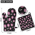 thumbnail image 6 of Pink Fall Pumpkins Bats Stars Pattern Kitchen Oven Mitt and Pot Holder Sets 2 Pcs for Baking, Cooking and Grilling, Heat Resistant Up To 392 °F, 6 of 7