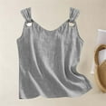 thumbnail image 5 of LEKWK Womens Linen Tank One Shoulder Asymmetrical Tops Metal Ring Strap Going Out Tops Solid Sleeveless Club Vacation Trendy Wear, 5 of 7