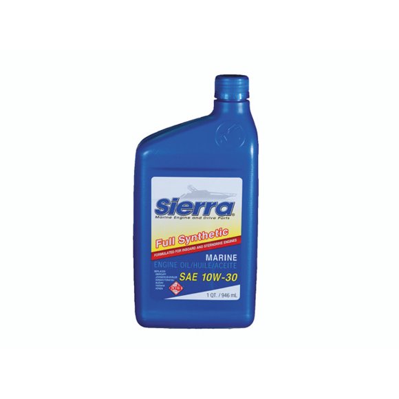 Sierra Marine Huile 18-9690-2 Marine Series; SAE 10W-30; Synthétique; Bouteille de 1 Quart; une Seule; Huile de Moteur Marin 4 Temps; Certifiée NMMA FC-W/API-SL