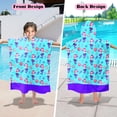 thumbnail image 6 of Kids Hooded Beach Towels Wrap for 4-12 Years,Cute Mermaid Theme Girls Swim Cover Up for Bathroom，27"x33" Quick Dry Purple & Sky Blue Bath Towel Poncho,Perfect for Travel Vacation,Pool Party,Swimming, 6 of 7