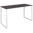 thumbnail image 2 of Merrick Lane Corbin 55" Computer Desk with Rustic Gray Wood Grain Finish & Open White Metal Frame, 2 of 15