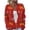Deep Red, variant on Winter Holiday Cardigans for Women Bell Pine Holly Print Button‑Front Knit Sweater Outerwear Jackets