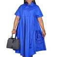 thumbnail image 2 of Plus Size Dresses for Women Sexy Ruched Shirt Dress A-line Dresese for Church, 2 of 8