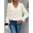 thumbnail image 4 of Women'S Tassel Tees Fringe Crew Neck Short Sleeve T Shirt Going Out Tops Streetwear Color S, 4 of 9