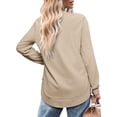 thumbnail image 3 of Qaspx Long Sleeve Shirts for Women Crewneck Lightweight Sweatshirts Fall Casual Tunic Tops, 3 of 6