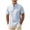 Light Blue-02, variant on Rvwovn Men's Band Collar Henley Shirt, Casual Short Sleeve Half Button Breathable Lightweight Top