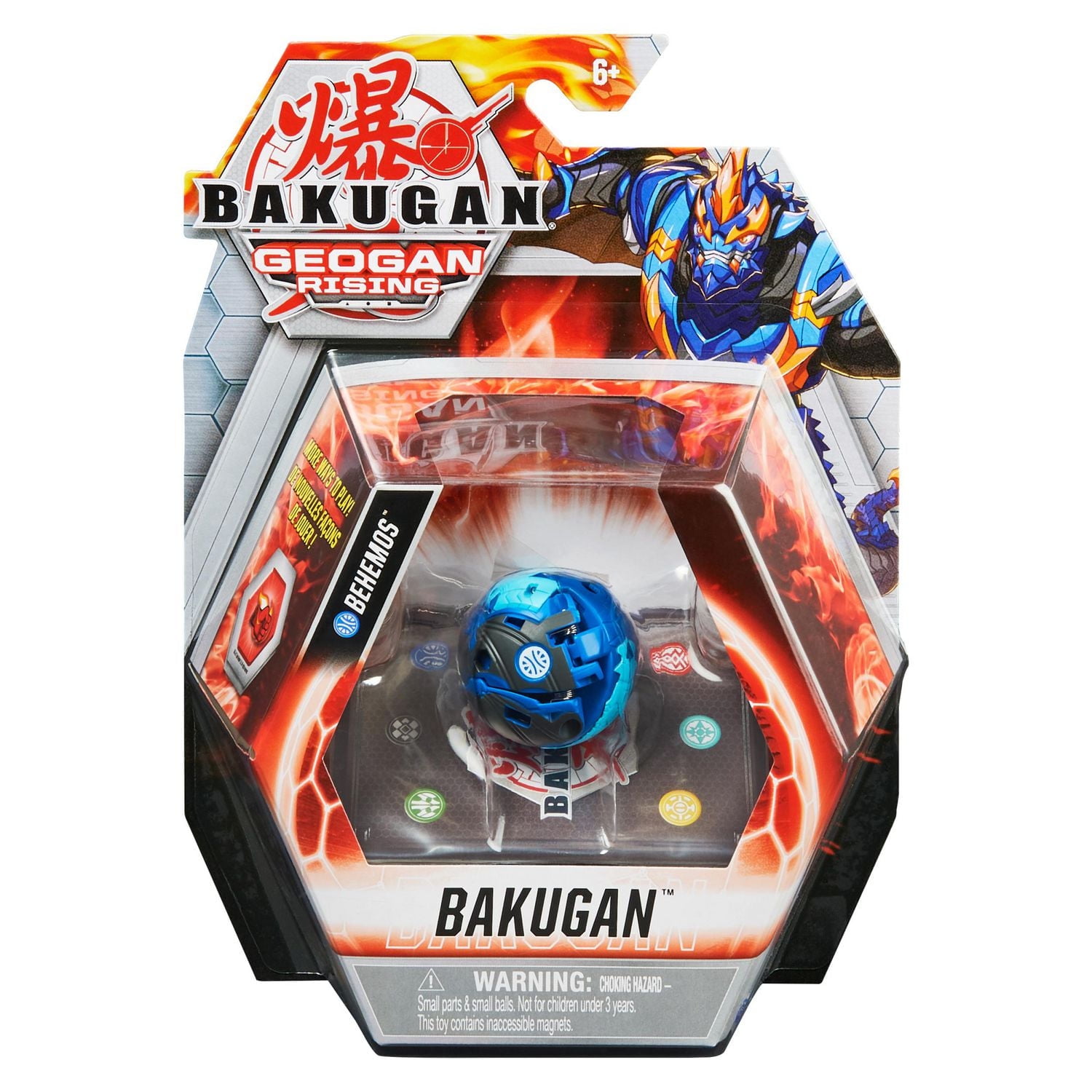 Bakugan, Behemos, 2-inch Tall Geogan Rising Collectible Action Figure and Trading Card