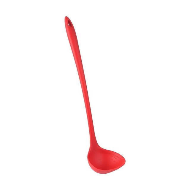 HBFAGFB Silicone Kitchenware Long Handle Soup Spoon Kitchen Cooking Utensils Daily Use White