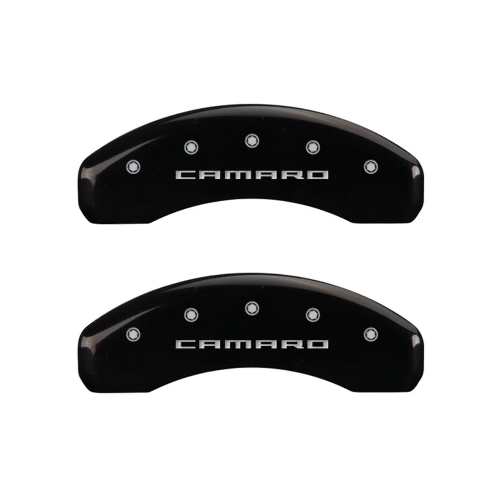 MGP 4 Caliper Covers Engraved Front & Rear Gen 5/Camaro Black finish silver ch Fits select: 2017 CHEVROLET CAMARO LS/LT, 2018 CHEVROLET CAMARO LT