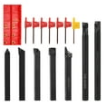 thumbnail image 1 of 7 Pcs Support d'Outils de Rotation 10mm Lathe avec Inserts en Carbure, 1 of 7